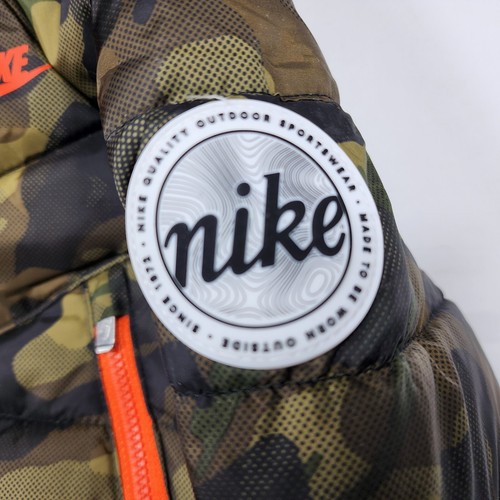 Nike Puffer Winter Hooded Just Do It Jacket Coat Green Camo Boys 3T 76H860-A38 - Picture 4 of 8