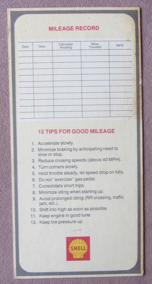 Vtg Shell Oil Gas Service Station Nomograph Mileage Calculator Miles