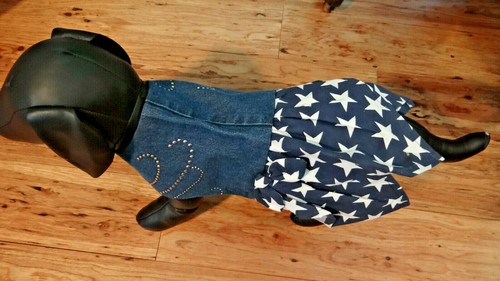 Abito Hankie Bark Avenue Originale Patriottico Denim Con Stella - Taglia S - Foto 2 di 12