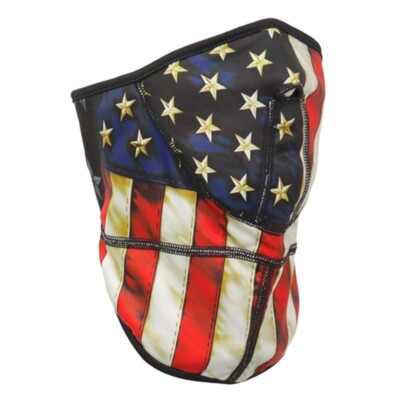 Hook & Loop Fastener Fleece & Mesh Lined Soft Neck Warmer Back Closure FACEWRAP