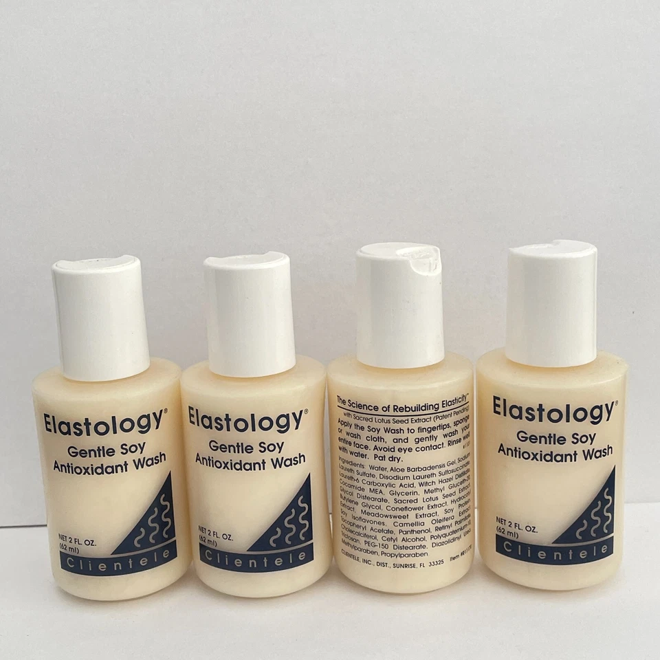 Lavado antioxidante suave de soja Clientele Elastology / 4 botellas = 8 oz Foto 2 de 2
