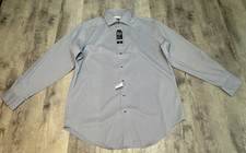 Jos A Bank Dress Shirt Mens 17 34/35 Traveler Collection Blue Check Stretch NEW