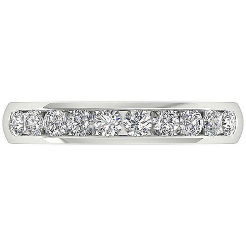 SI1 G 1.01 Ct Round Diamond Engagement Ring 14K Solid Gold Channel Set 4.35 mm - Picture 6 of 8