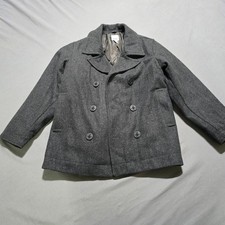 Old Navy Boys Charcoal Gray Wool Blend Double Breasted Pea Coat Size Medium 8