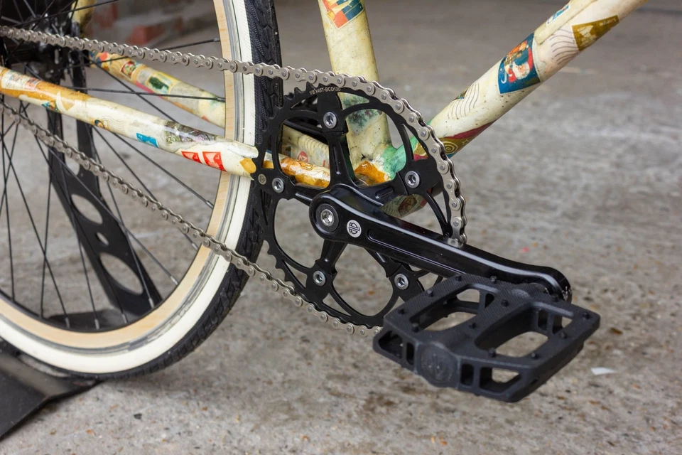 6KU Fixie Single Speed POST OPERA 1of1 SONDERANFERTIGUNG Kunst Stempel Holzlenker - Bild 4 von 4