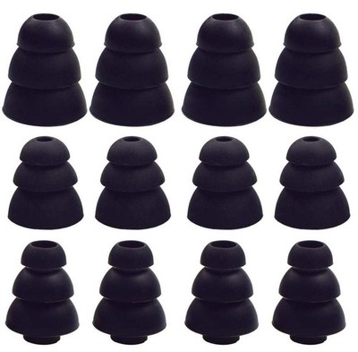 Triple Flange Noise Cancelling Eartips for 4mm-5mm Earbuds, S/M/L, 6 Pairs, B...
