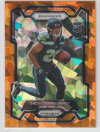 2023 Panini Prizm - Rookies Zach Charbonnet #392 Orange Ice Prizm (RC)