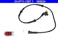 ATE Sensor, Raddrehzahl Vorderachse U.A. FüR Ford, Mazda