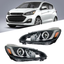 Right&Left Side For Chevrolet Spark 2019 2020 2021 Headlights w/o LED DRL Chrome