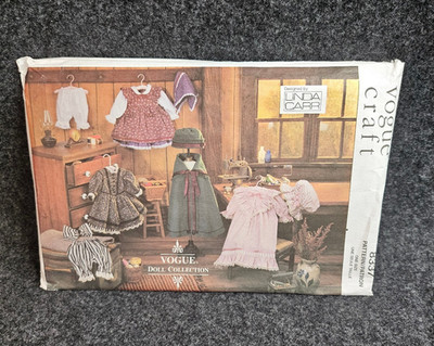 Vogue Craft Pattern #8337 Doll Clothes Early American Dress Cape Hat Size 18''