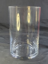 CLEAR Thick GLASS MODERN CONTEMPORARY CYLINDER Center Piece VASE 8" T X 5" D