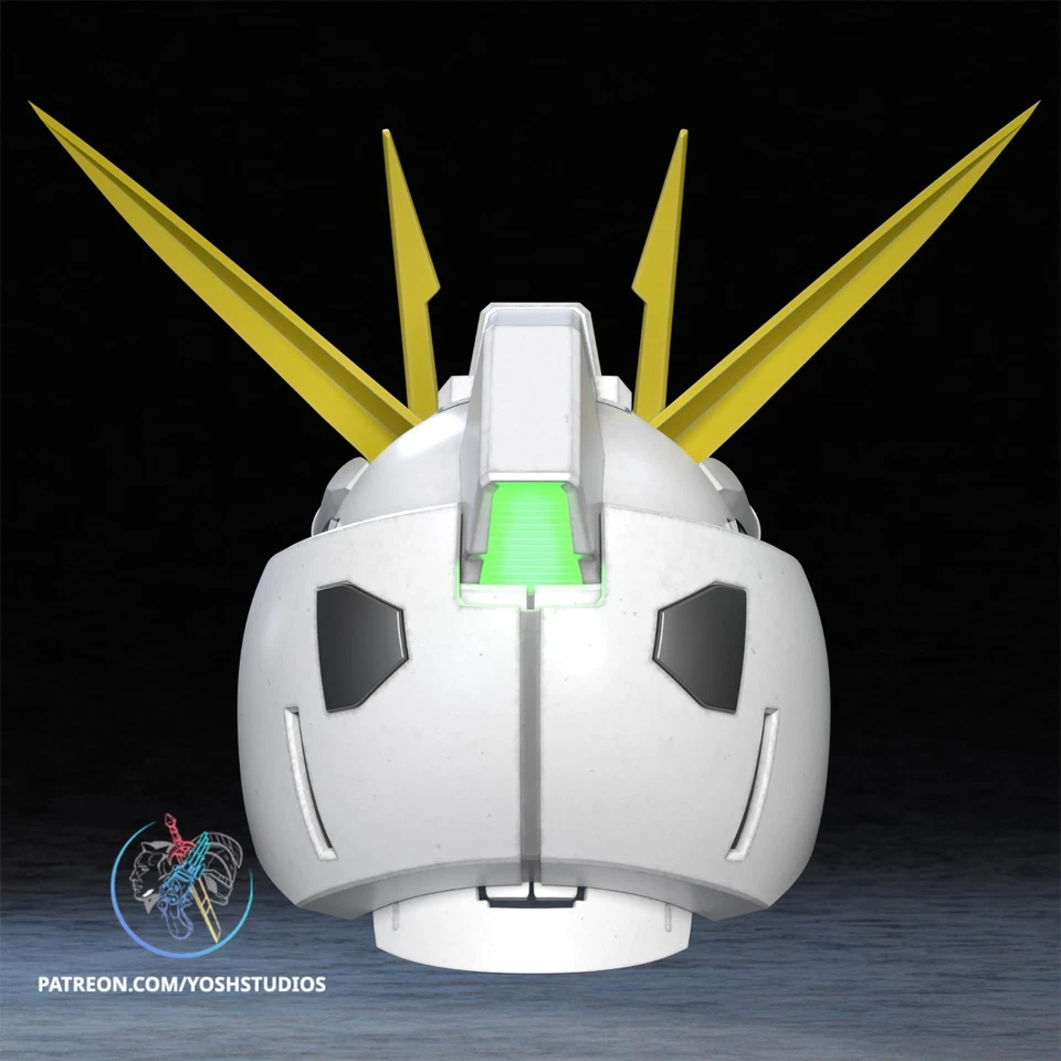 Nu Gundam Head Cosplay Casco Máscara Imán Ranurado Cosplay Kit Foto 3 de 4