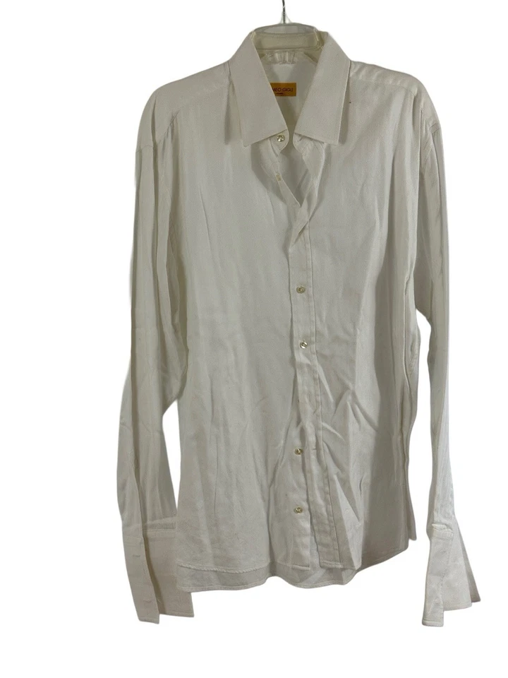 Camisa de vestir para hombre Romeo Gigli Milano algodón espiga crema, talla 171/2/44 Foto 2 de 4