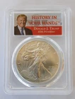 2017 PCGS MS70 Silver Eagle First Strike Donald J. Trump 45th President USA
