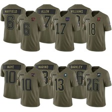 NWT Men's All Players Olive 2025 Salute to Service Limited Stitched Jersey