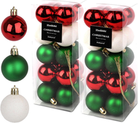 Weihnachtsbaumkugel Set 2Er Pack - 40 X 4 Cm Kugeln In Rot GläNzend, Weiß Glitze