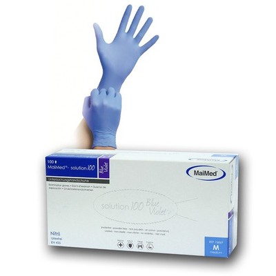 100 Stück MaiMed Nitril Solution 100 PF Blue Violet Einweghandschuhe Größe M