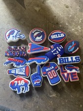 Buffalo Bills football team shoe charm 15 pc set, button back