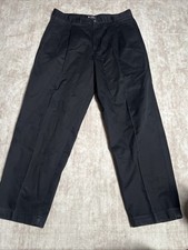 Chaps Ralph Lauren Golf Black Pleated Cotton Pants 36x30