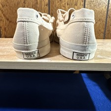 VTG USA Made Miner Industries Army Shoes Size 11.5M Men Natural Canvas Converse