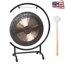 18in Gong Percussion Instrument on The Seaside C-Stand Traditional Gong for Yoga