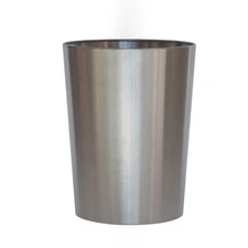 Mainstays Brushed Nickel Metal Bathroom Wastebasket, 2.2 gal
