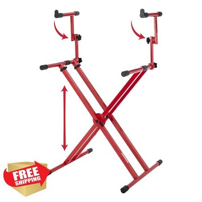Gator Frameworks Deluxe X Keyboard Stand 2-Tier Bright Red