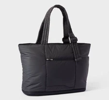 Puffer Expandable Weekender Bag - Open Story Black: Carry On Travel Luggage