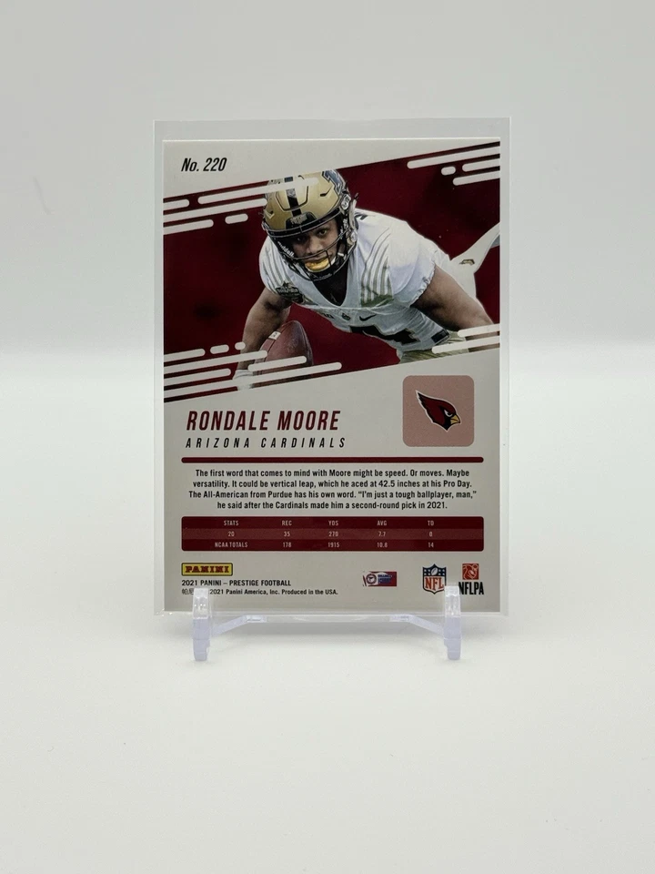 Rondale Moore2021 Panini Prestige  Xtra Points Purple /149 #220 RC - Image 2 of 2