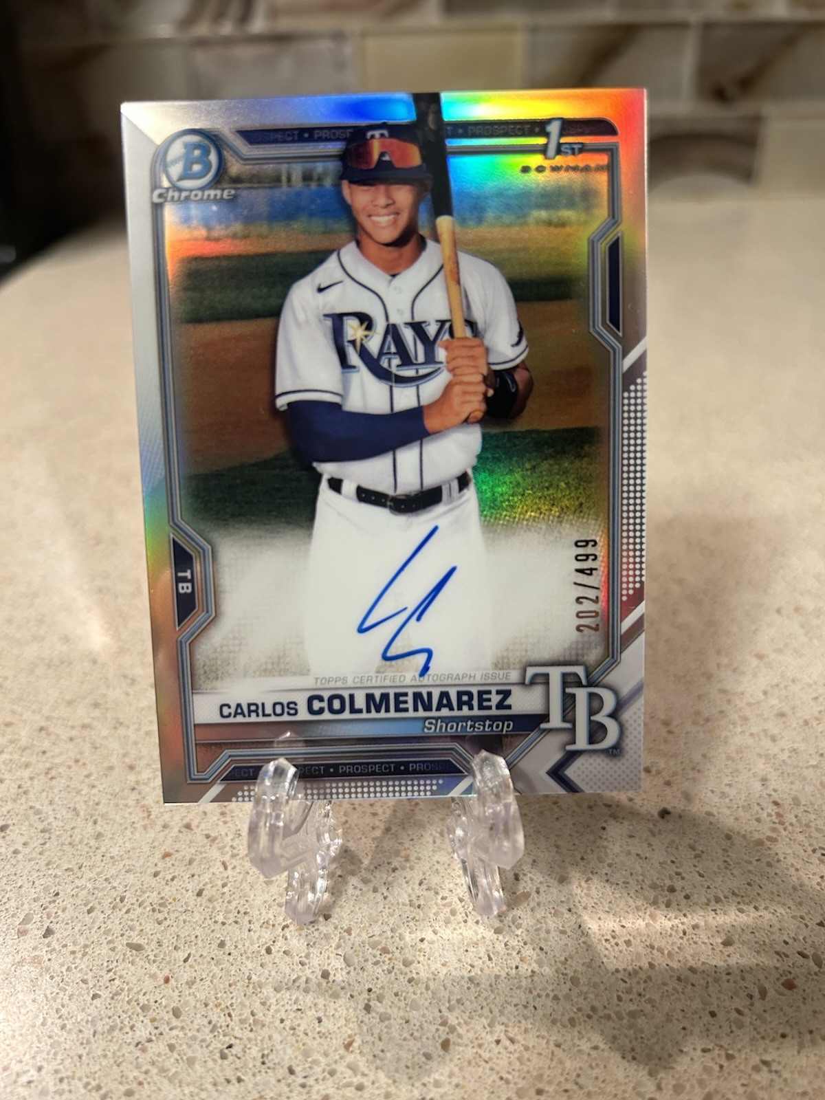 2021 Bowman Chrome Carlos Colmenarez 1st Bowman Auto Refractor /499