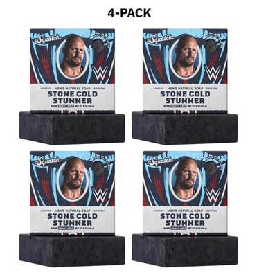 4 Bars Dr. Squatch Men's Natural Soap Steve Austin Stone Cold Stunner 5 oz NEW