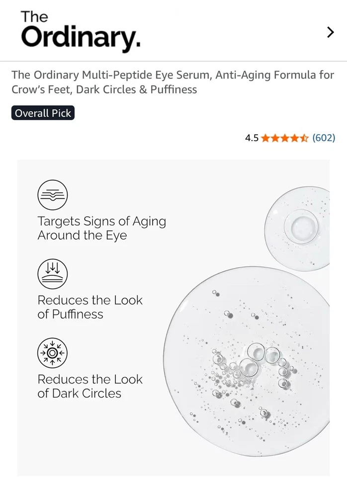 The Ordinary Multi-Peptide Eye Serum, 15 mL / 0.5 oz NEW  - Image 3 of 4