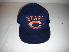 VINTAGE Chicago Bears Navy Blue Corduroy Shell Hat Snapback Adjustable Hat Cap