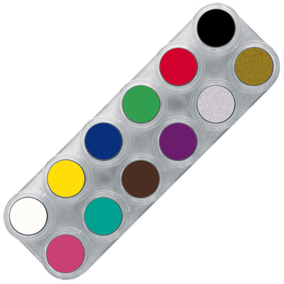 Grimas Profi Schminkpalette Water Make-Up A, 12X2.5Ml, Hochwertige Kinderschmink