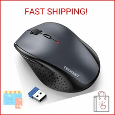 TECKNET Wireless Mouse, 2.4G USB Computer Mouse with 6-Level Adjustable 4800 DPI