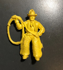 Marx 1950s Roy Rogers Ranch 60mm Cowboy w/Lasso  Chaps, YELLOW Vinyl Plastic  