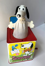Snoopy Jack in the Box Peanuts Mattel 1966 Working Vintage Made in USA