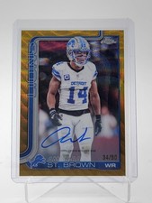 AMON-RA ST. BROWN 2025 TOPPS CHROME GOLD WAVE REFRACTOR AUTO /50 Q5849