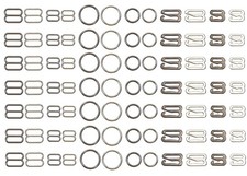 Tupalizy 120PCS Bra Strap Hooks for Sewing 8mm, 12mm, Silver, Metallic Black