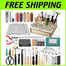 All-in-One 447-Piece Leather Working Tools Package with Essential Supplies