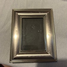 Silver Brushed Metal Picture Frame Beveled Tiered Edge Tabletop Decor 4x6