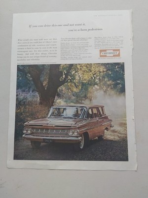 1959 Chevrolet Nomad 4 Door Wagon  USA Original Magazine Advertisement