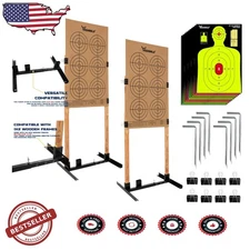 Heavy Duty Steel Target Stand 2 Pack - Adjustable Width, Rust-Proof, Range Ready