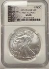 2012 AMERICAN SILVER EAGLE $1 FIRST RELEASE NGC MS 70