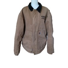 Carhartt Jacket Mens XL Brown Sherpa Lined J184 Corduroy Collar Workwear