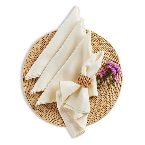 Solino Home Linen Dinner Napkins Square Set of 4 for Fall Solid, Fete 20x20 In - Picture 24 of 155