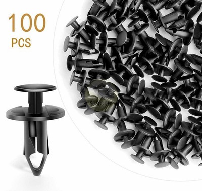 100x Auto Car Bumper Clips 8mm Hole Plastic Rivets Fastener Fender Push Pins US