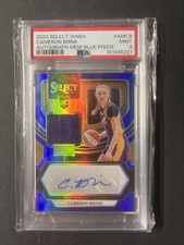 2024 Panini Select WNBA Cameron Brink Auto Patch Blue Prizm /49 PSA 9