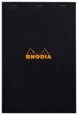 Rhodia Staplebound Notepad - Graph 80 sheets - 8 1/4 x 12 1/2 - Black cover