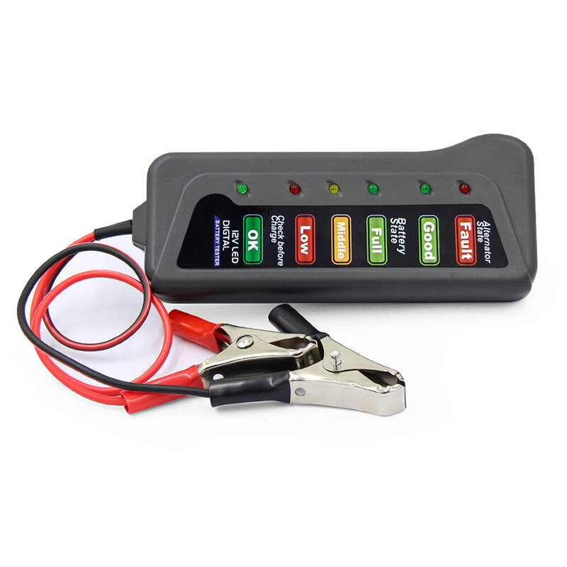 Tester Batteria Auto 12V E Alternatore Con 6 Display A LED, Semplice E Preciso